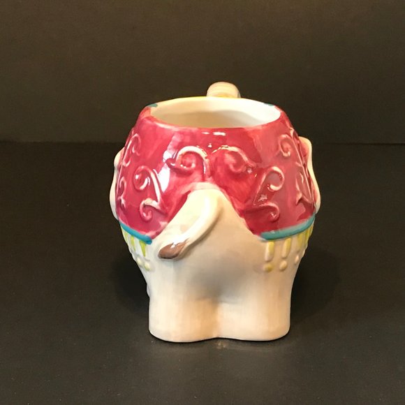 Vintage Pier 1 Circus Elephant Mug Hand Painted Ceramic Trunk Handle Mug - Picture 4 of 6